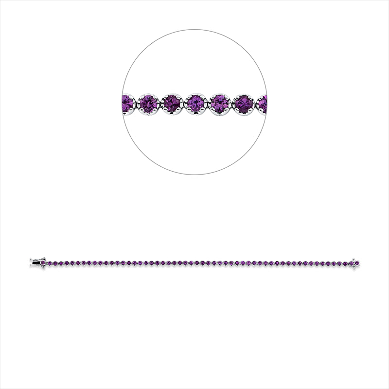 Armband 18 kt WG, 56 Saphire 3,45 ct pink