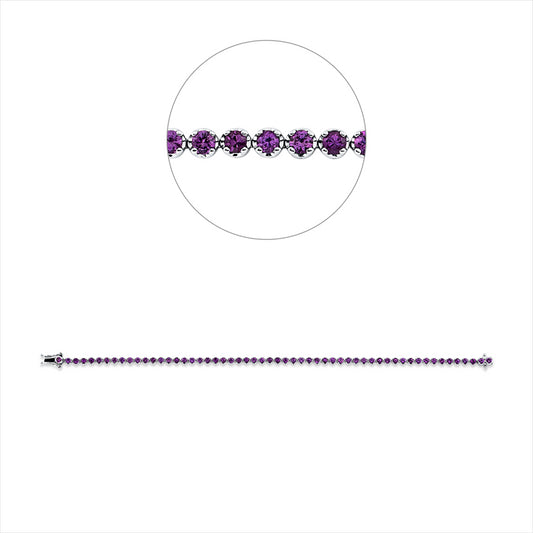Armband 18 kt WG, 56 Saphire 3,45 ct pink