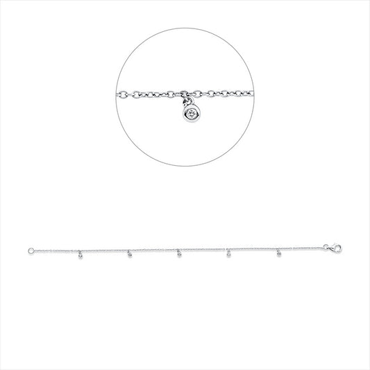 Armband 18 kt WG, 5 Brill. 0,05 ct, TW-si