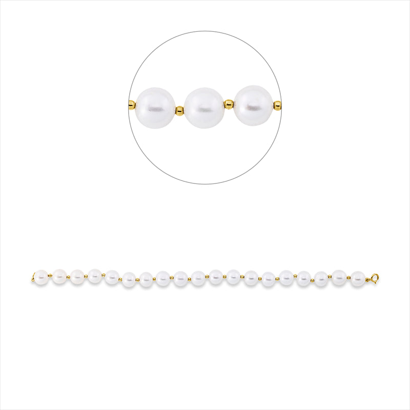 Armband 18 kt GG, 19 ZP weiß 8 mm