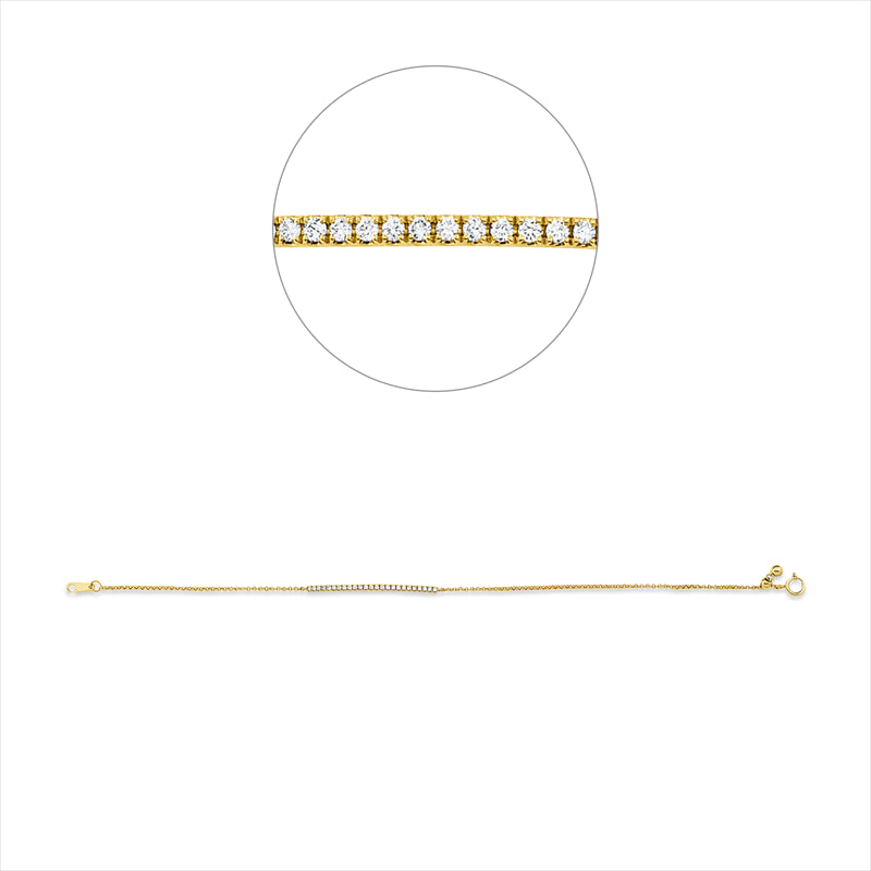 Armband 18 kt GG, 25 Brill. 0,15 ct, TW-pi