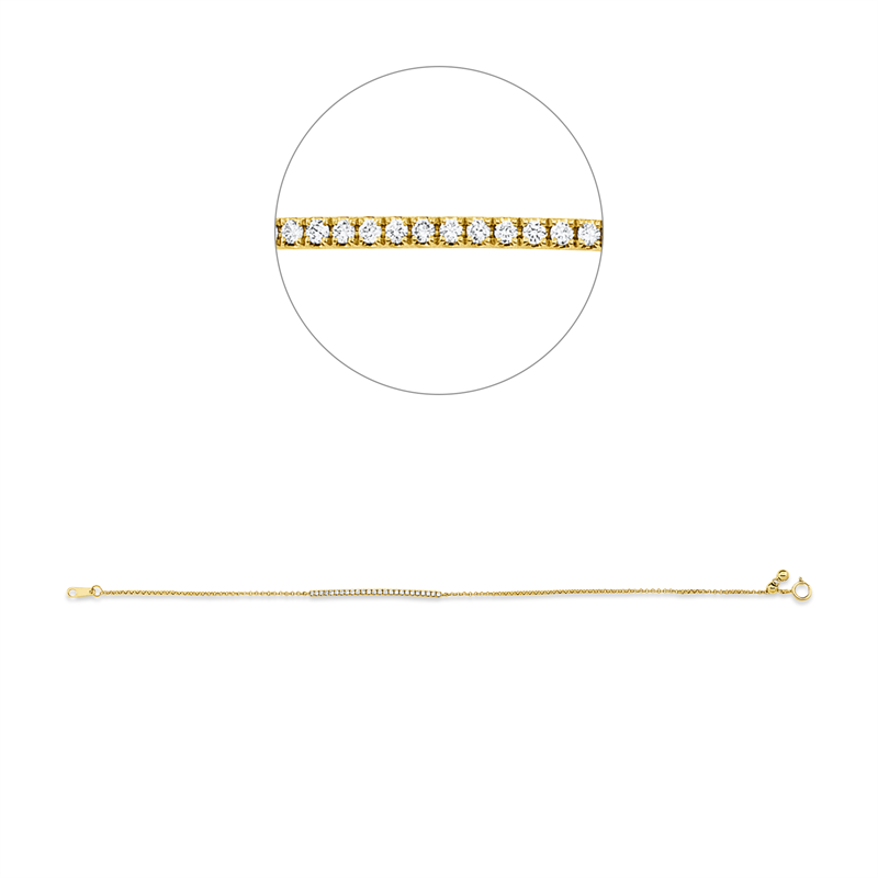 Armband 18 kt GG, 25 Brill. 0,15 ct, TW-pi
