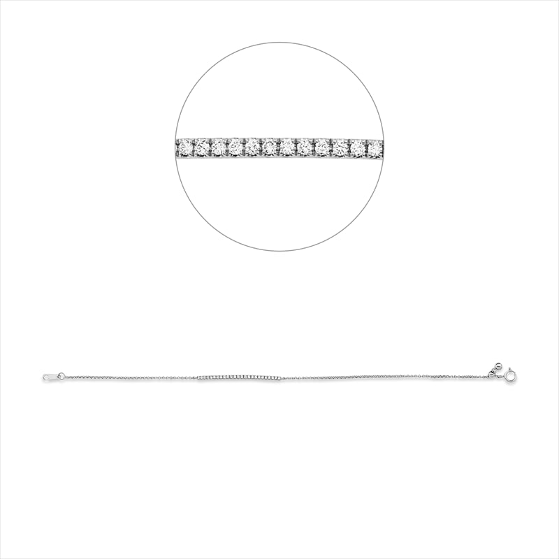 Armband 18 kt WG, 25 Brill. 0,15 ct, TW-pi