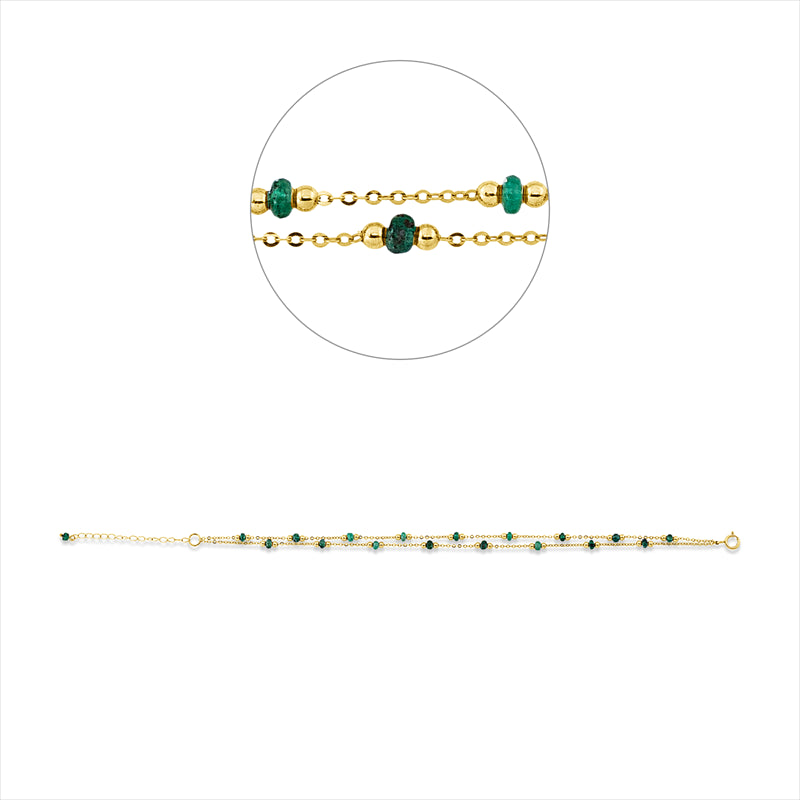 Armband 18 kt GG, 18 Smaragde 2,52 ct grün