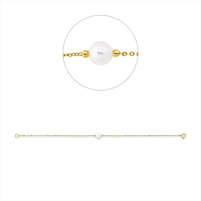 Armband 18 kt GG, 1 ZP weiß 6 mm