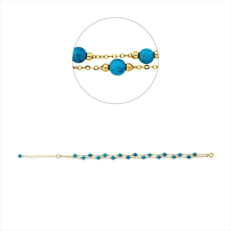 Armband 18 kt GG, 18 Türkis 5,58 ct blau