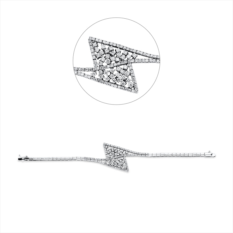 Armband 18 kt WG, 142 Brill. 3,50 ct, TW-pi