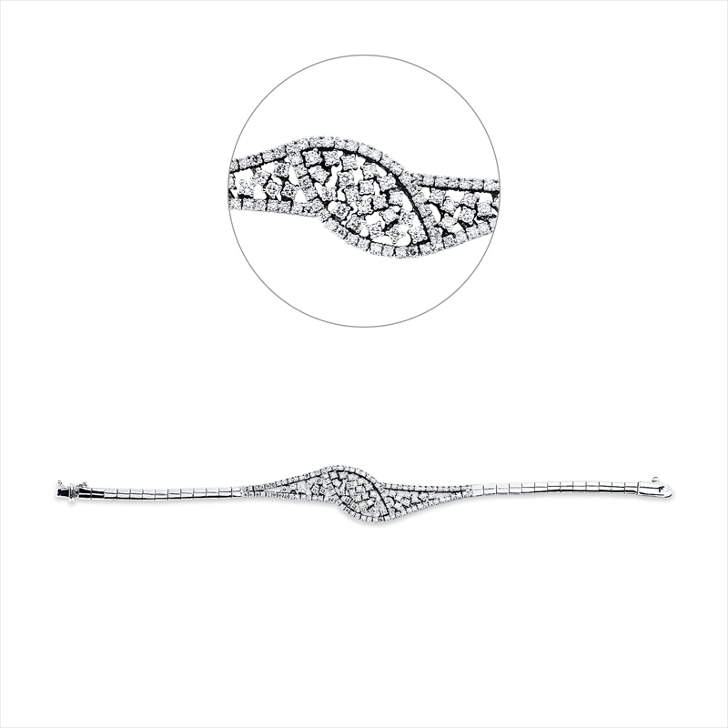 Armband 18 kt WG, 125 Brill. 2,95 ct, TW-pi