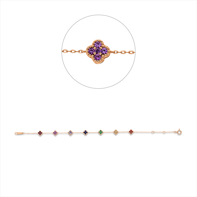 Armband 18 kt RG, mit ZÖ 15cm,16.5 cm, 35 Saphire 0,77 ct fancy
