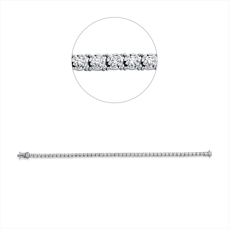 Armband 18 kt WG, 48 Brill. 2,43 ct, TW-vsi