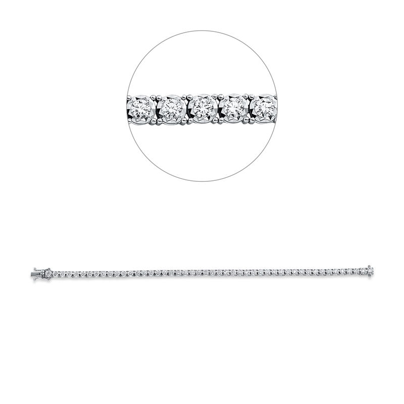 Armband 18 kt WG, 48 Brill. 2,41 ct, TW-vsi