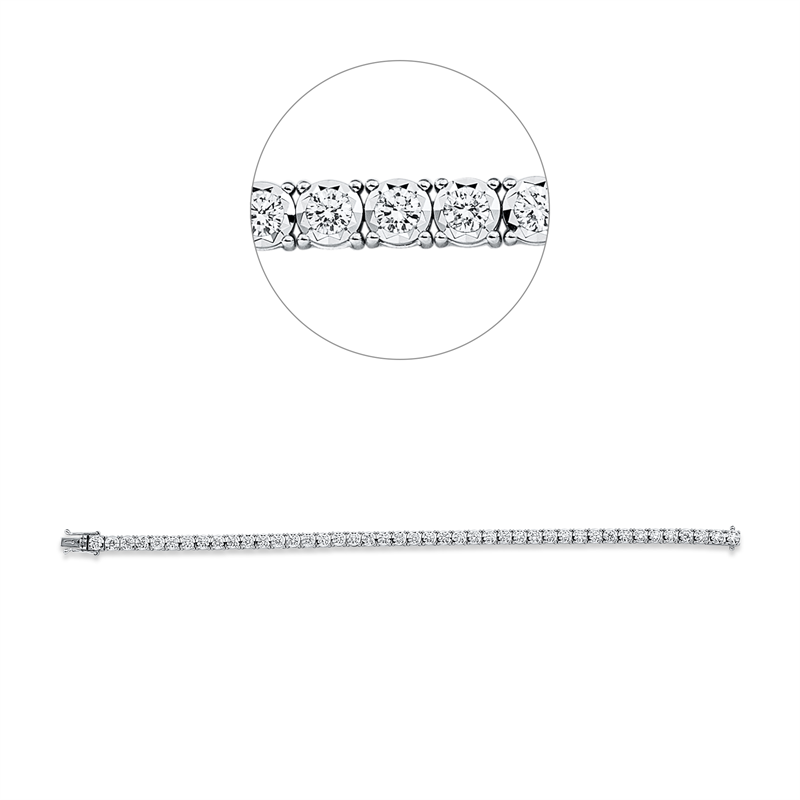 Armband 18 kt WG, 43 Brill. 3,40 ct, TW-vsi