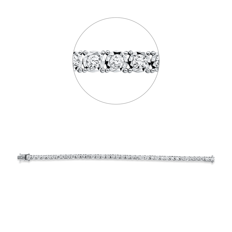 Armband 18 kt WG, 38 Brill. 4,05 ct, TW-vsi