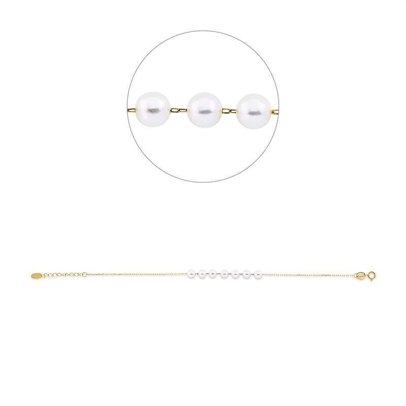 Armband 18 kt GG, mit ZÖ 16 cm, 7 SW weiß 4,5 mm
