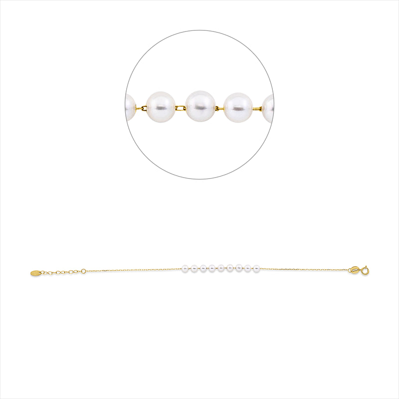Armband 18 kt GG, mit ZÖ 16 cm, 9 SW weiß 3,5 mm