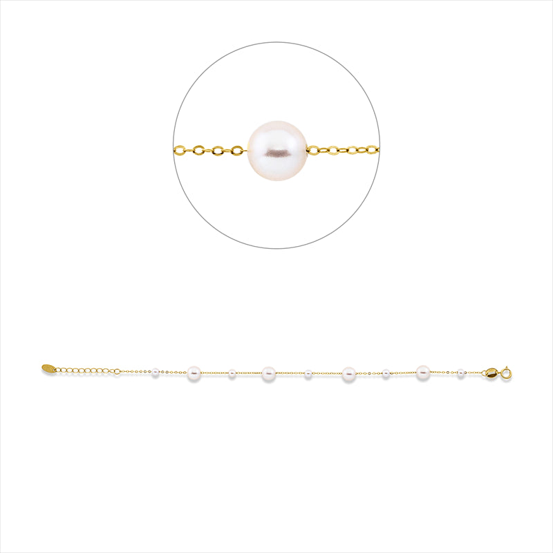 Armband 18 kt GG, mit ZÖ 16 cm, 4 SW weiß 5 mm, 5 SW weiß 3 mm