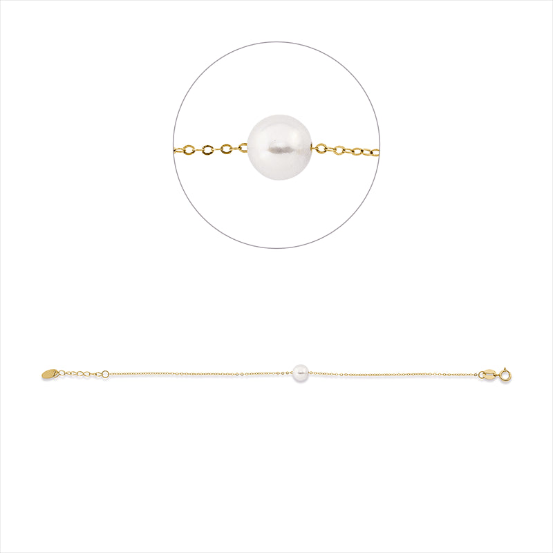 Armband 18 kt GG, mit ZÖ 15 cm, 1 SW weiß 6 mm