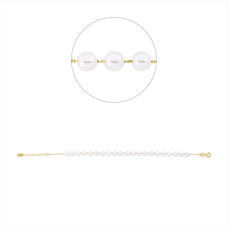 Armband 18 kt GG, mit ZÖ 16 cm, 21 SW weiß 4,5 mm