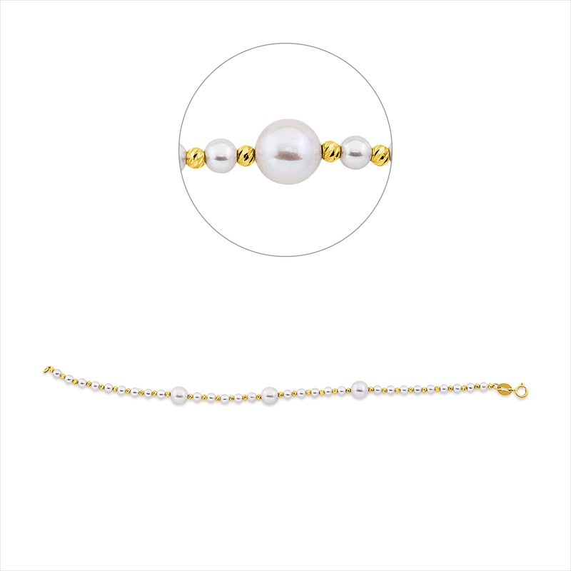 Armband 18 kt GG, 3 SW weiß 5,5 mm, 28 SW weiß 3 mm