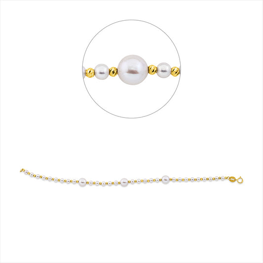 Armband 18 kt GG, 3 SW weiß 5,5 mm, 28 SW weiß 3 mm, B:5,9 mm, L:17,0 cm, S:5,9 mm