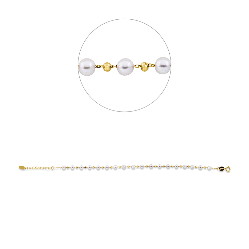 Armband 18 kt GG, mit ZÖ 16 cm, 18 SW weiß 3,5 mm