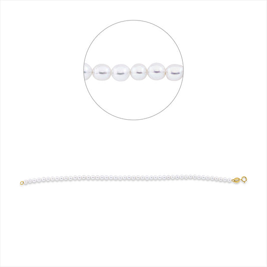 Armband 18 kt GG, 46 SW weiß 3 mm, B:3,5 mm, L:17,0 cm, S:3,5 mm