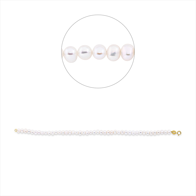 Armband 18 kt GG, 44 SW weiß 4 mm