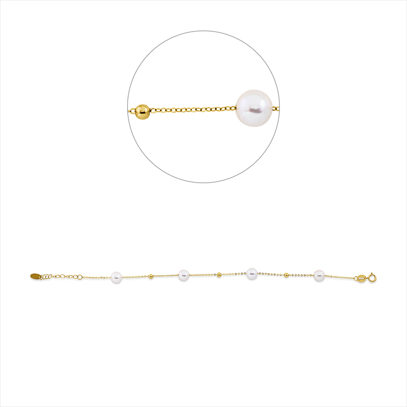 Armband 18 kt GG, mit ZÖ 16 cm, 4 SW weiß 6 mm