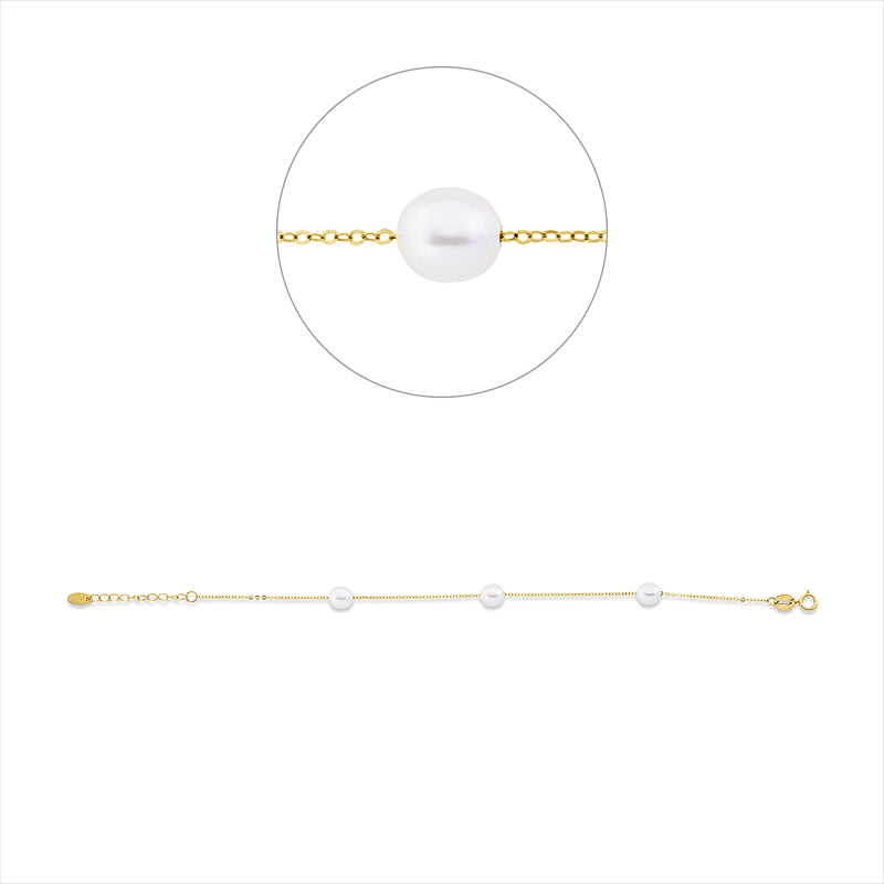 Armband 18 kt GG, mit ZÖ 16 cm, 3 SW weiß 5 mm