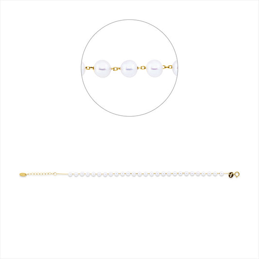 Armband 18 kt GG, mit ZÖ 16 cm, 27 SW weiß 3,5 mm, H:3,5 mm, B:3,5 mm, L:18,5 cm