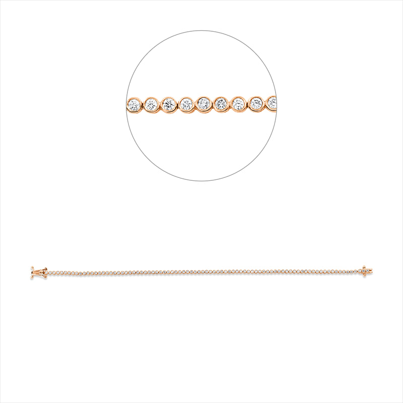 Armband 18 kt RG, 85 Brill. 1,02 ct, F-si