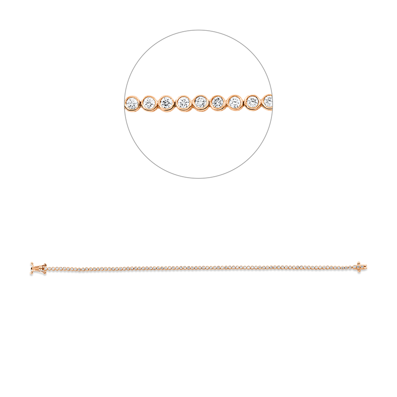 Armband 18 kt RG, 85 Brill. 1,02 ct, F-si