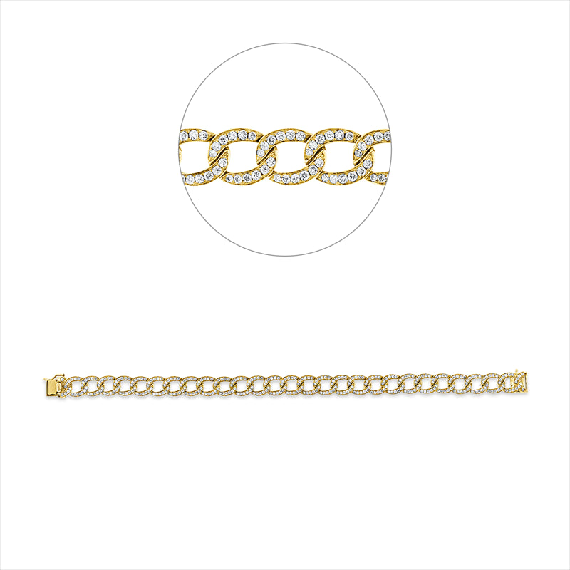 Armband 18 kt GG, 334 Brill. 3,49 ct, TW-si/pi