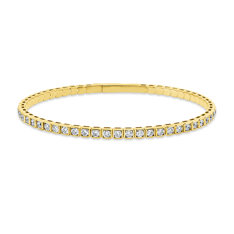 Armband 18 kt GG, flexibel, 53 Brill. 2,51 ct, TW-si