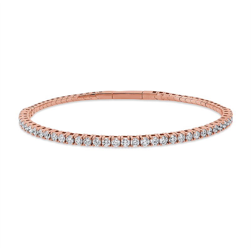 Armband 18 kt RG, flexibel, 38 Brill. 1,96 ct, TW-si