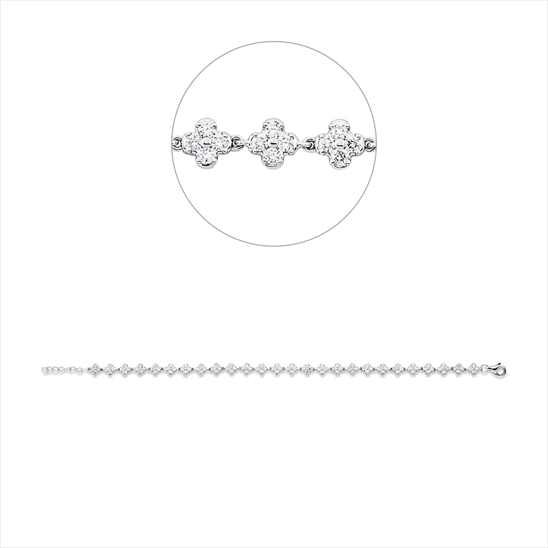 Armband 18 kt WG, 104 Brill. 1,31 ct, TW-si