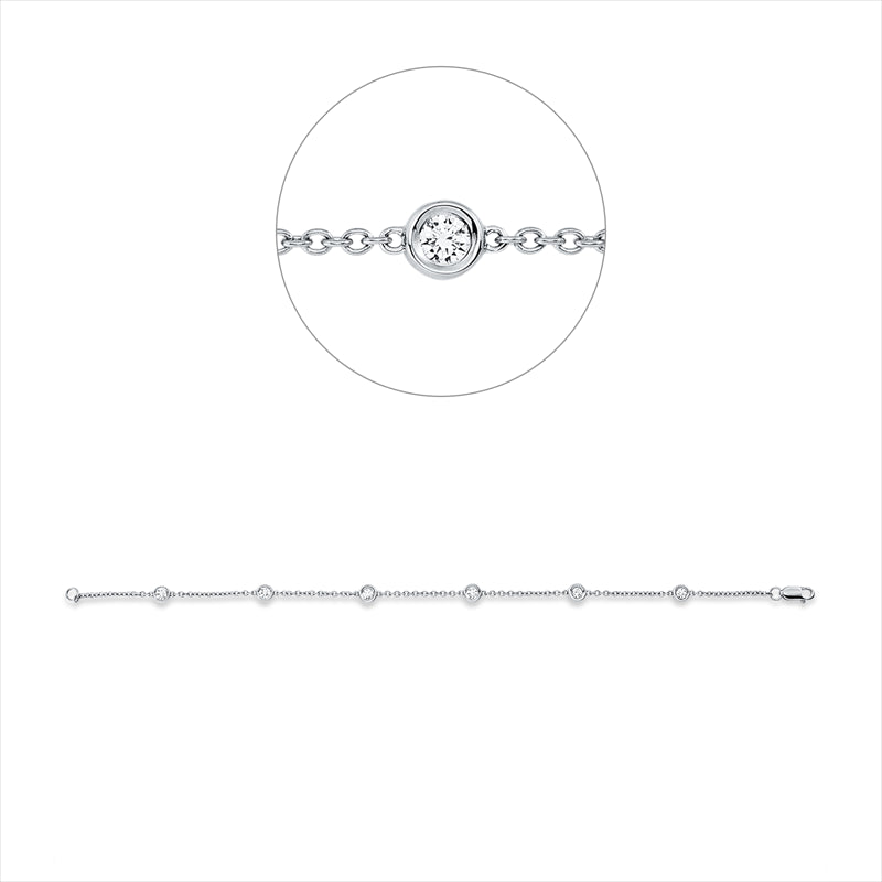 Armband 18 kt WG, 3 Brill. 0,24 ct, TW-si, 3 Brill. 0,19 ct, TW-si