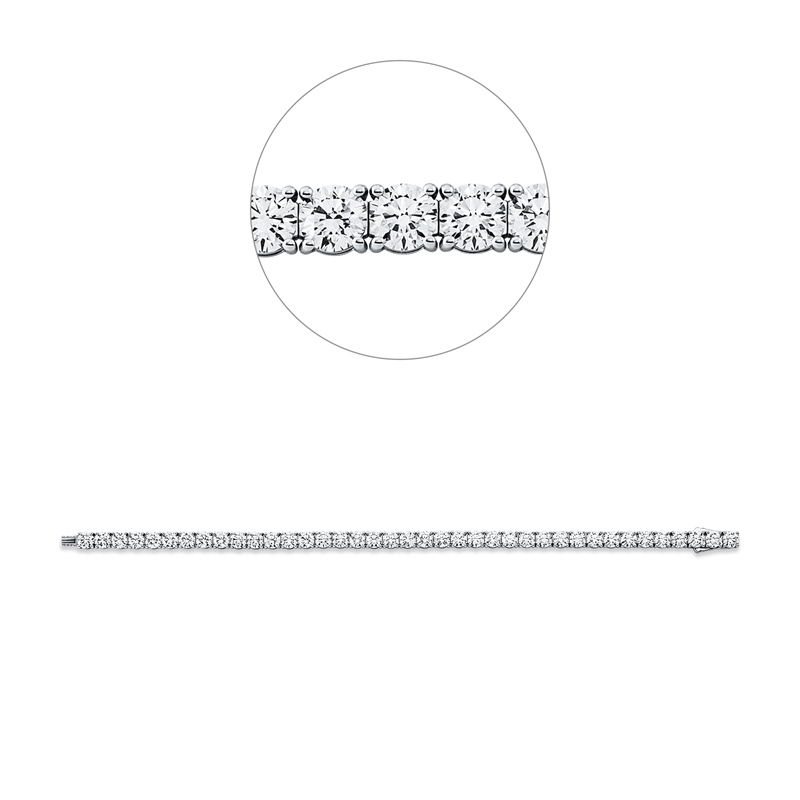 Armband 18 kt WG, Premium Edition, 39 GIA's, 1 Brill. 0,30 ct, E-vvs, 6 Brill. 1,84 ct, F-vsi, 2 Brill. 0,60 ct, F-vvs, 3 Brill. 0,91 ct, F-vvs, 11 Brill. 3,37 ct, TW-vsi, 7 Brill. 2,12 ct, TW-vvs2,