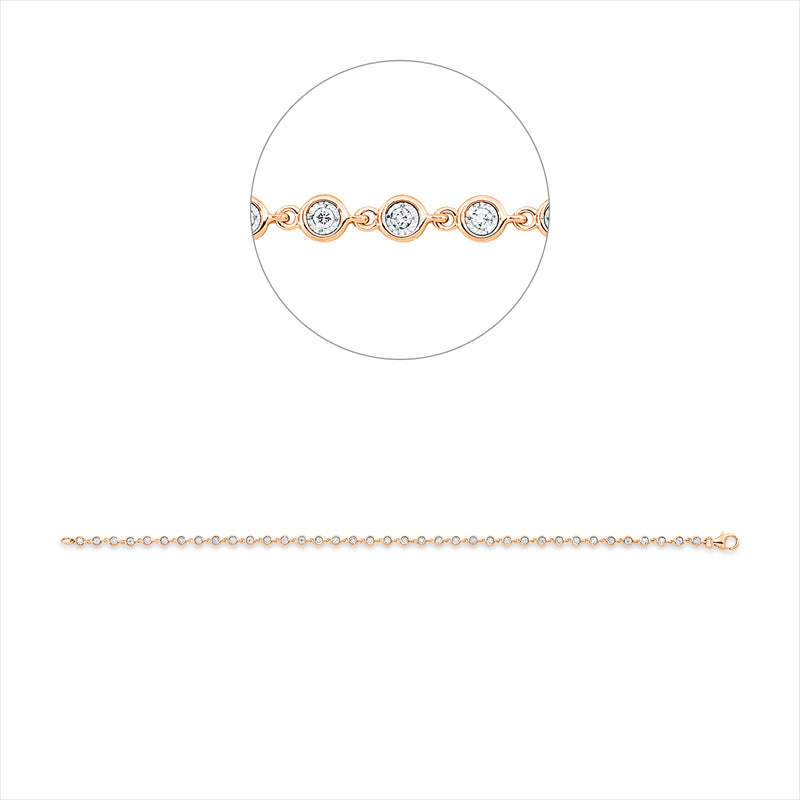 Armband 18 kt RG, 37 Brill. 0,29 ct, TW-si