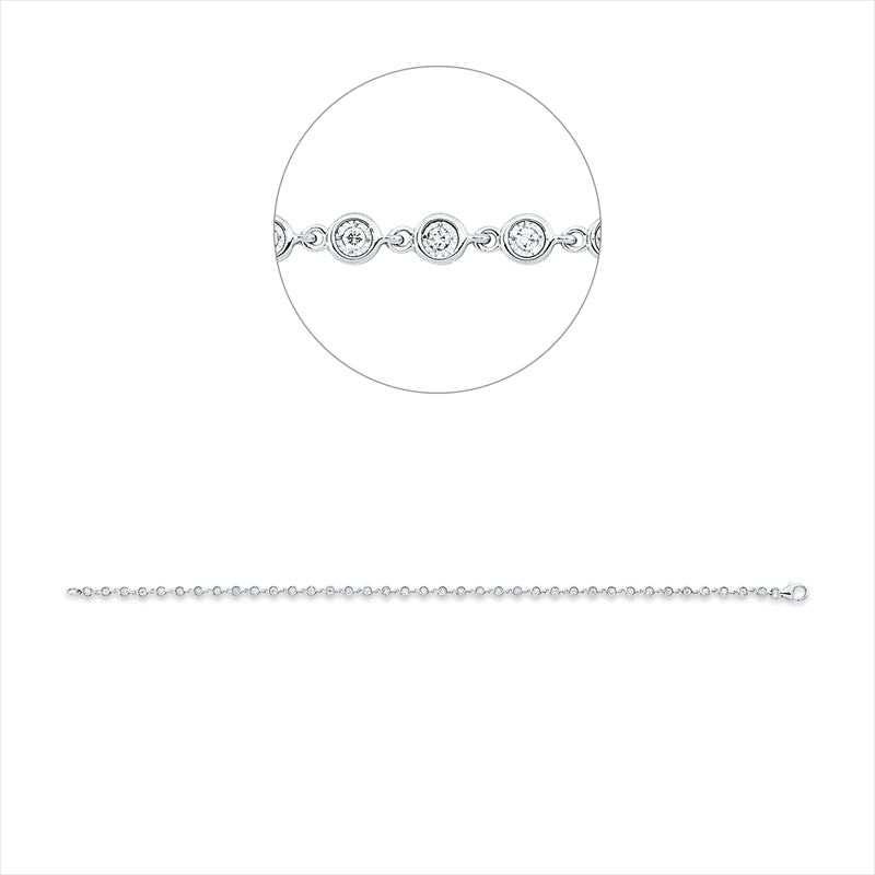 Armband 18 kt WG, 37 Brill. 0,29 ct, TW-si