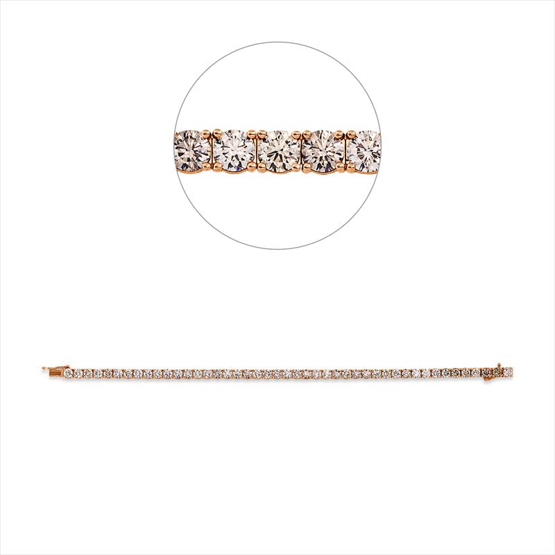 Armband 18 kt RG, Premium Edition, 45 Brill. 8,10 ct, braun-si