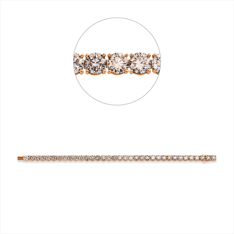 Armband 18 kt RG, Premium Edition, 35 Brill. 17,85 ct, braun-si