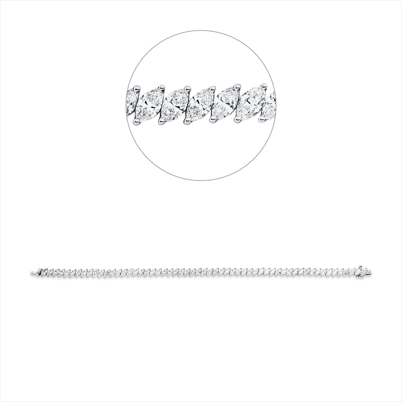 Armband 18 kt WG, 57 Nav. 7,99 ct, TW-si