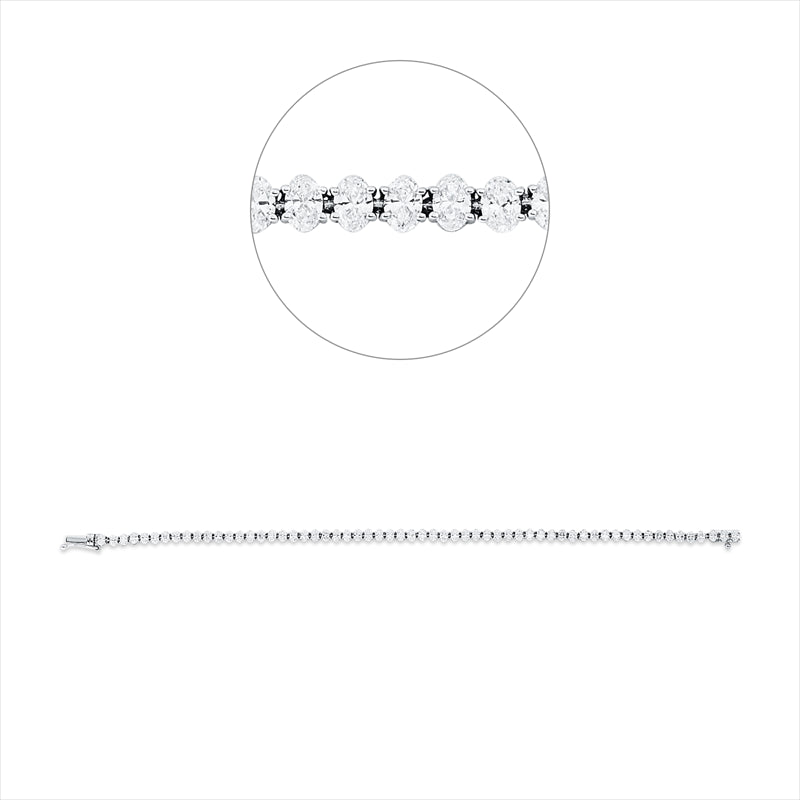 Armband 18 kt WG, 60 Oval 4,29 ct, F-vsi/si