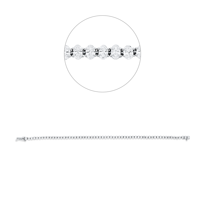 Armband 18 kt WG, 60 Oval 4,29 ct, F-vsi/si