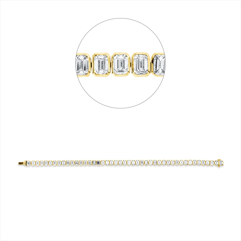 Armband 18 kt GG, 45 Sm.schliff 11,12 ct, F-vsi/si