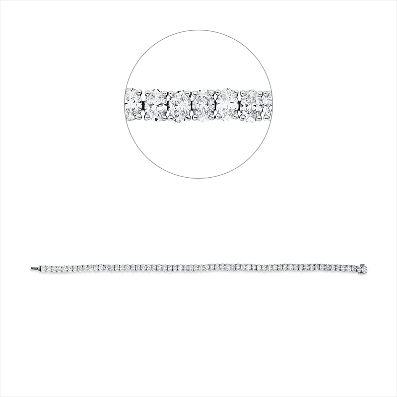 Armband 18 kt WG, 62 Oval 8,35 ct, F-vsi/si