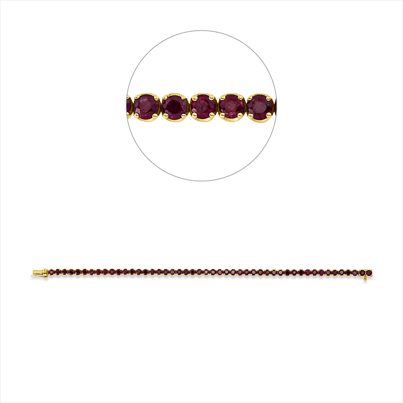 Armband 18 kt GG, 48 Rubine 7,52 ct rot