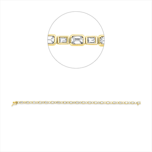 Armband 18 kt GG, 20 Sm.schliff 2,84 ct, TW-vsi, 20 Bag. 0,99 ct, TW-vsi