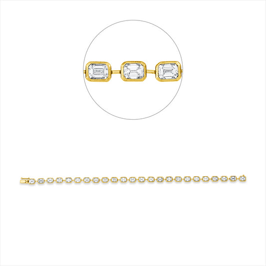 Armband 18 kt GG, 24 Sm.schliff 7,46 ct, TW-vsi